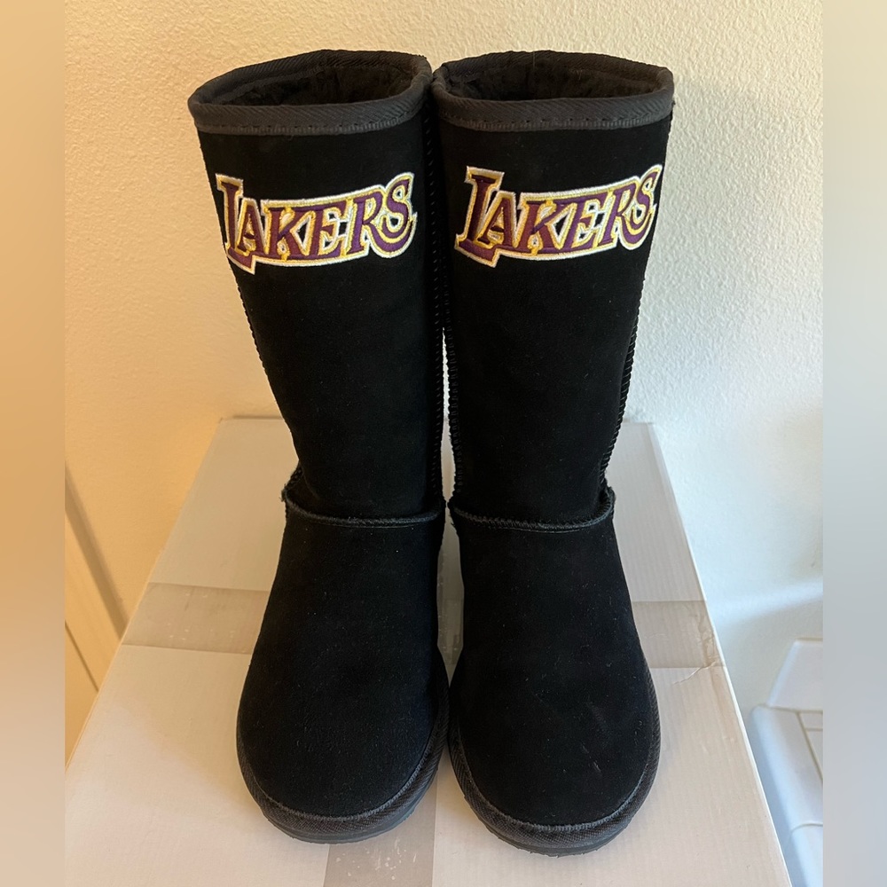 UGG style black Los Angeles Lakers boots